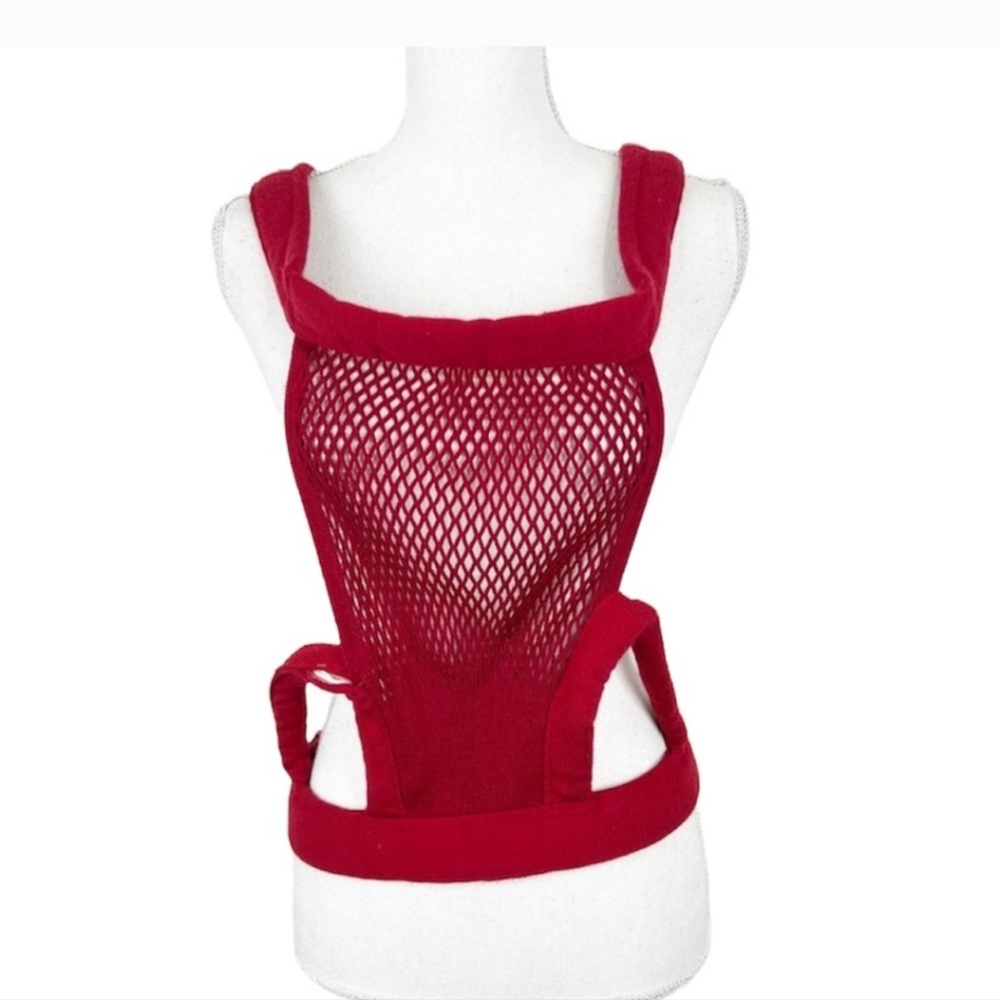 Vintage Mother's Joy Red Soft Lightweight Mesh Net Tie Back